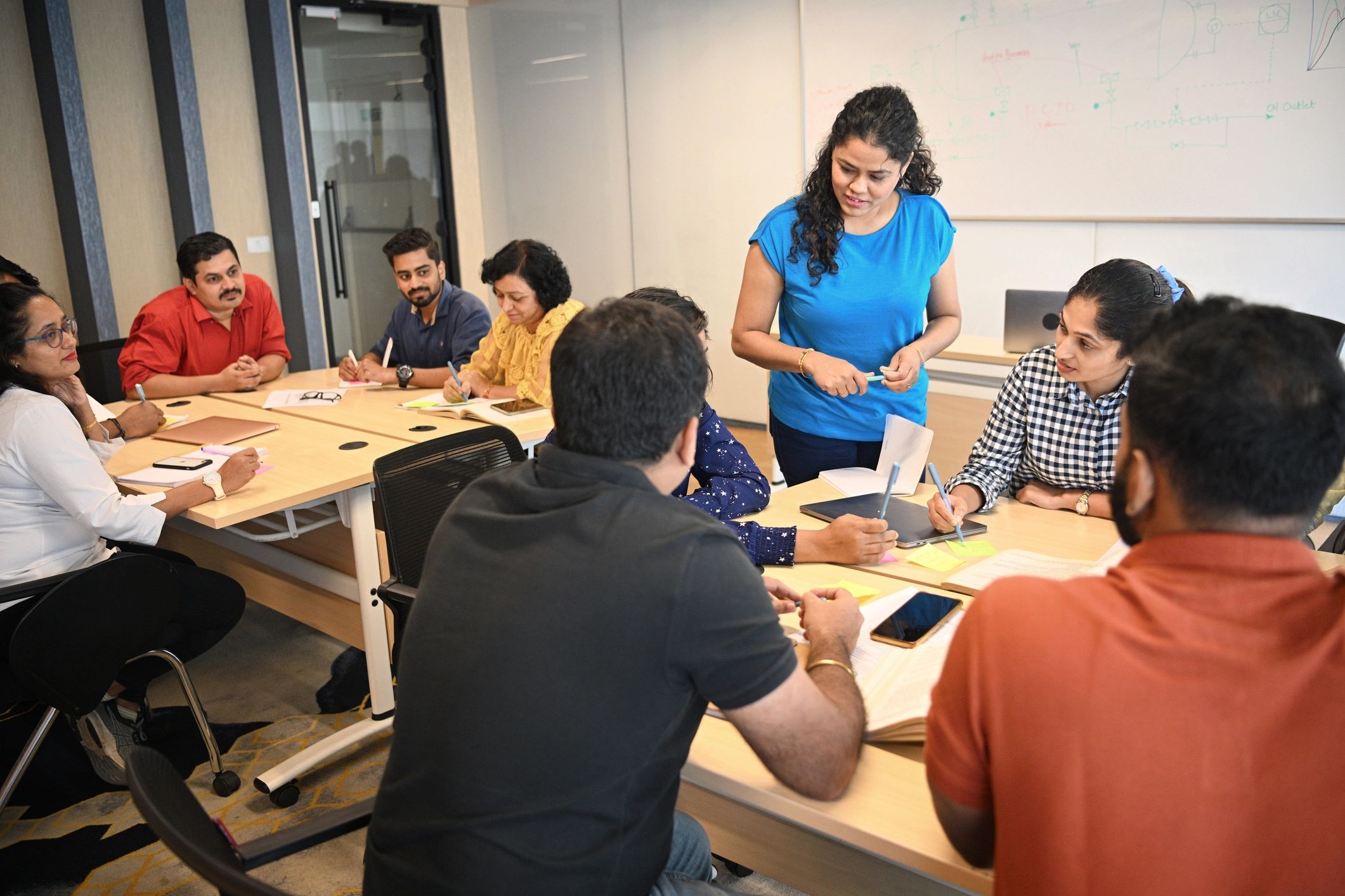 Group discussion during a leadership workshop